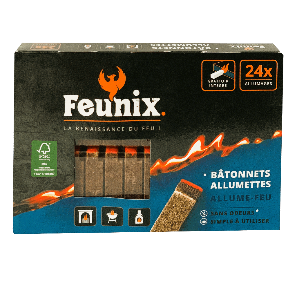 Retrouvez tous les produits Feunix sur ce catalogue - Produit Bâtonnets  allumettes 0.00 € (1234)